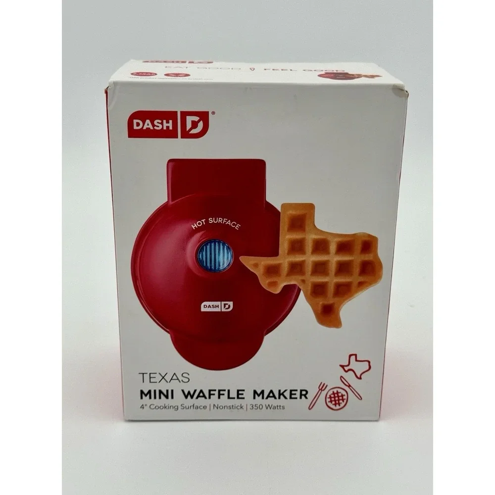 Dash Texas Mini Waffle Maker DMWT001RD Red 4